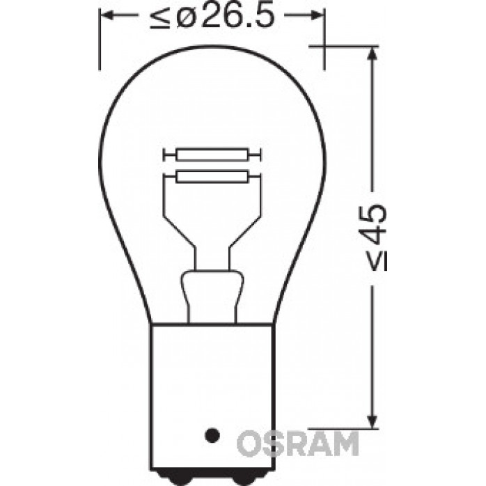 OSRAM P21/5W 12V BAY15D Lemputė