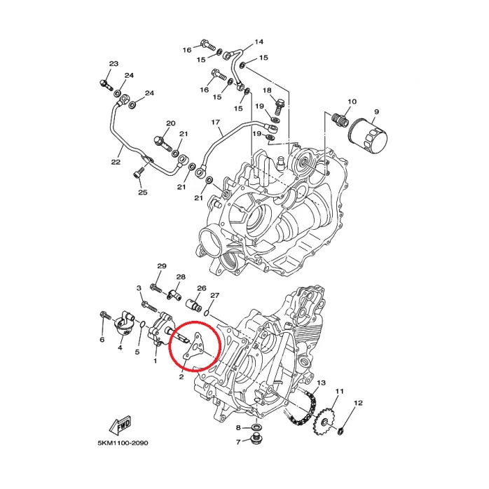 YAMAHA GRIZZLY 02-06 tepalo pompos tarpinė