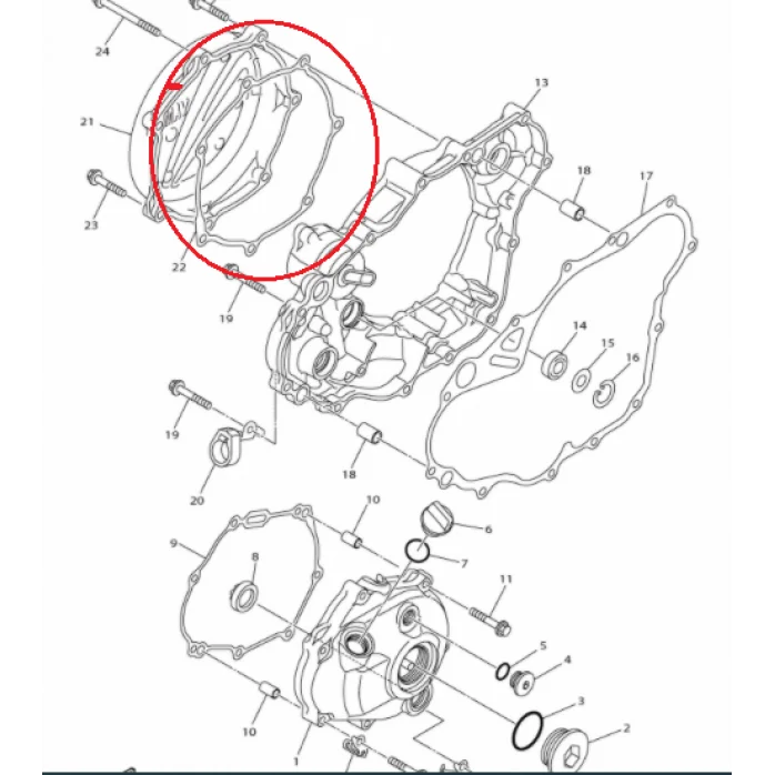 Magneto dangčio tarpinė YAMAHA YZ WR 250F 250FX 14-19