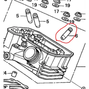 Išmetimo vožtuvo kreipenčioji įvorė HONDA XL VT NTV XRV 600 650 750