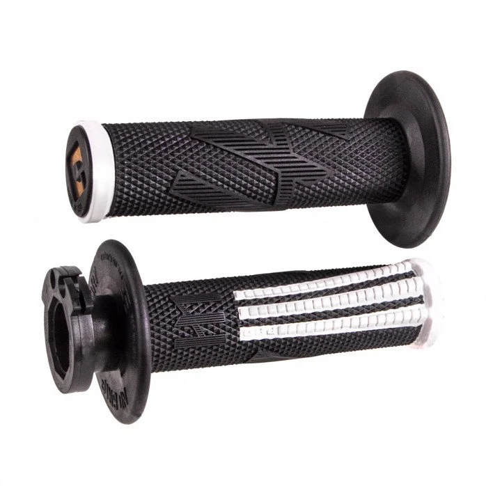 ODI prisukamos Emig V2 Lock-On rankenėlės Juoda/Balta