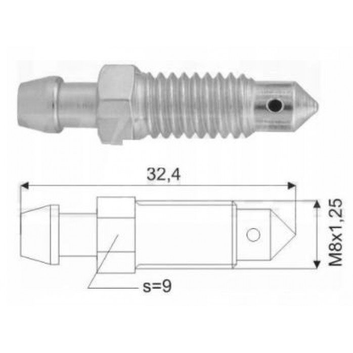 QUICK BRAKE Stabdžių Nuorinimo varžtas (1vnt) M8x1,25mm