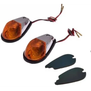 Universalus Chromuotas Klijuojamas Posūkių Žibintų Komplektas BA15S (12V 23W)