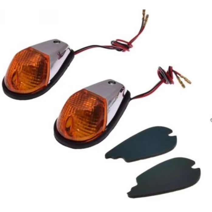 Universalus Chromuotas Klijuojamas Posūkių Žibintų Komplektas BA15S (12V 23W)