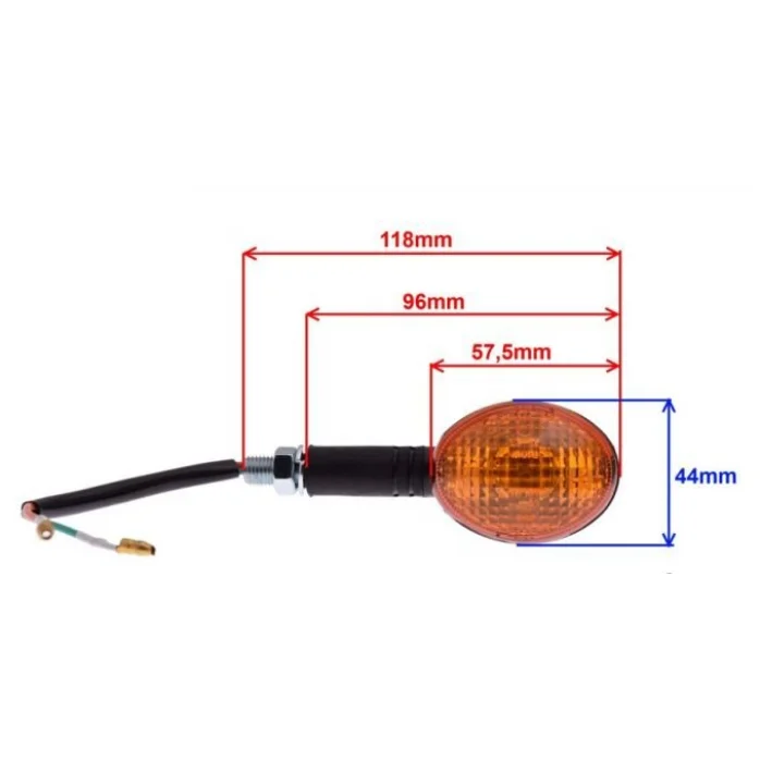 Posūkio žibintas (oranžinis stikliukas) BA15S (12V 10W) E11 M10x1.25