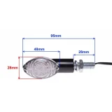 Skaidrus LED Posūkio Žibintas ( 12V 1W ) E8 M10 x 1.25