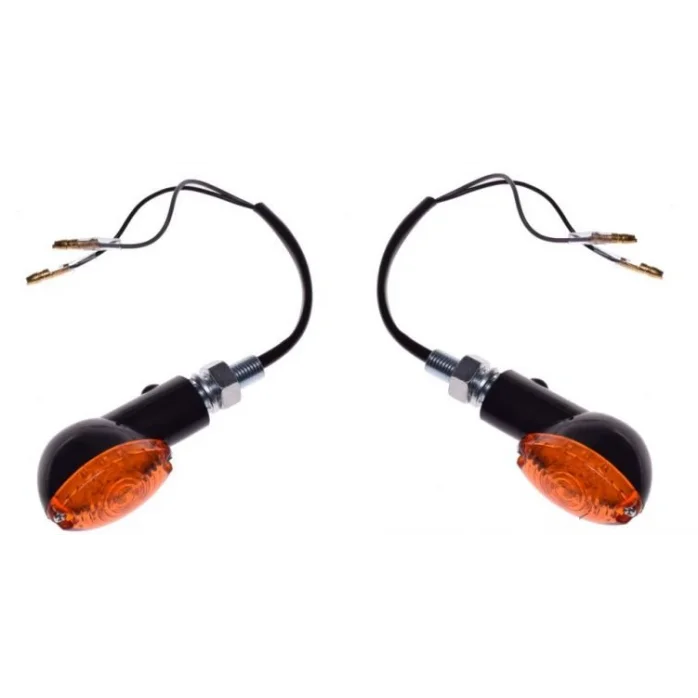 LED Posūkių žibintų komplektas (oranžinis stikliukas) (12V 1W) M10 x 1,25