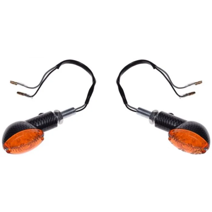 LED Karboninis posūkių žibintų komplektas (12V 1W) M10 x 1,25