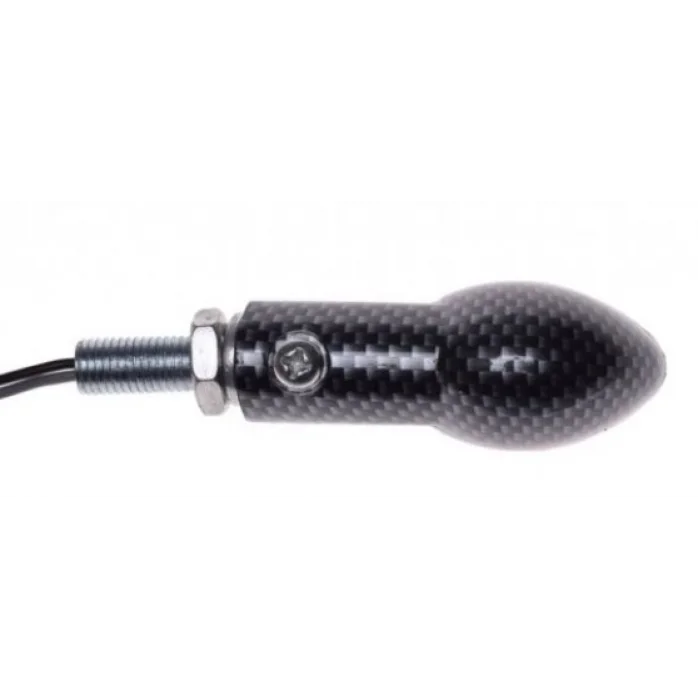 LED Karboninis posūkių žibintų komplektas (12V 1W) M10 x 1,25