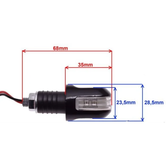 LED posūkio žibintų komplektas (12V 1W) M8 x 1,25