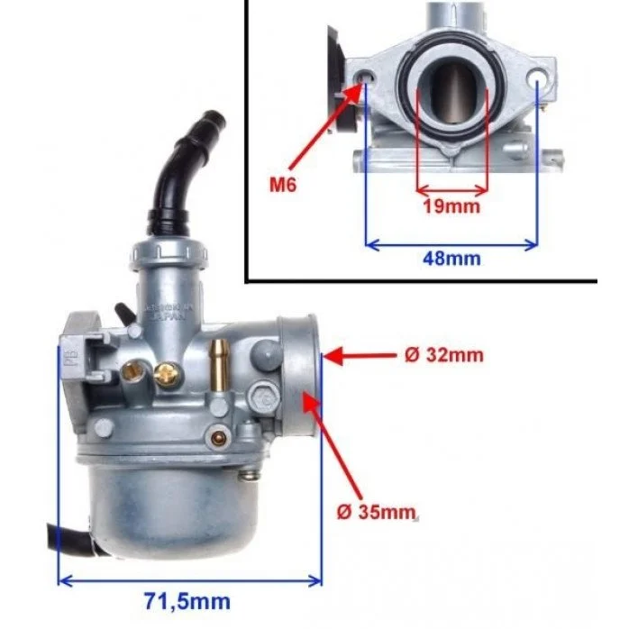 Karbiuratorius 110cc 4T 15mm rankiniu pacoso valdymu