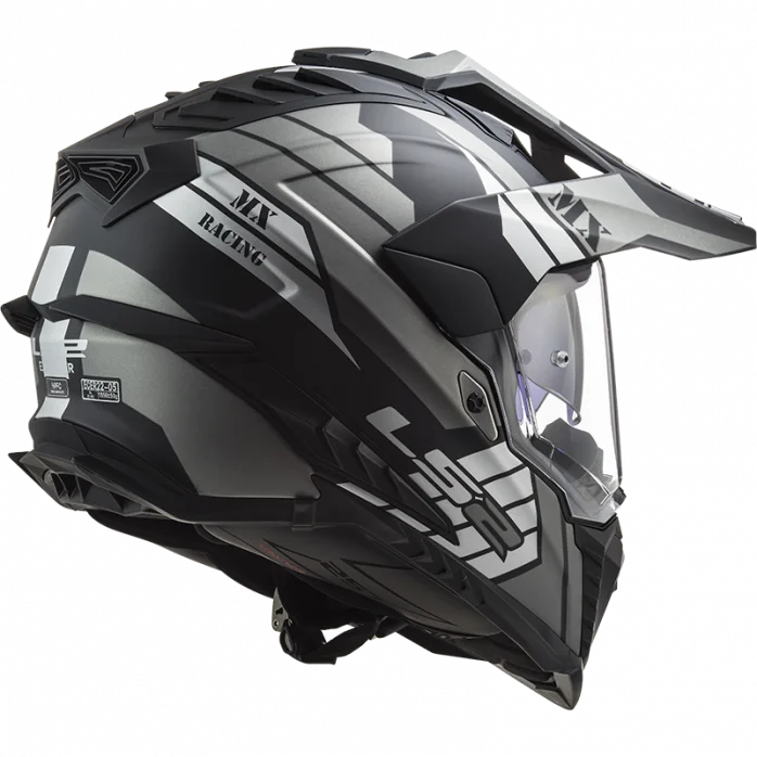 LS2 ŠALMAS MX701 EXPLORER ATLANTIS MATINIS TITANIUM M