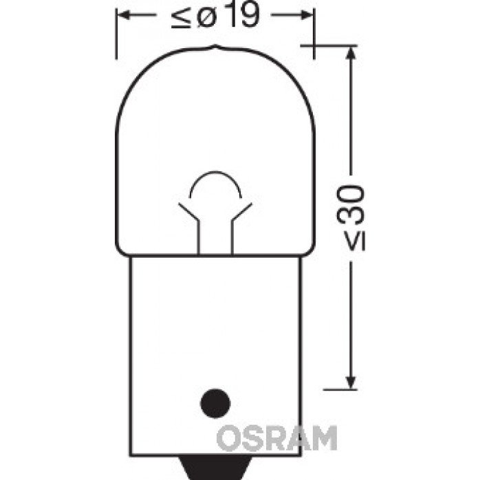 OSRAM BAU15s 5009 095.459 RY10W 12V 10W lemput (oranžinė) 