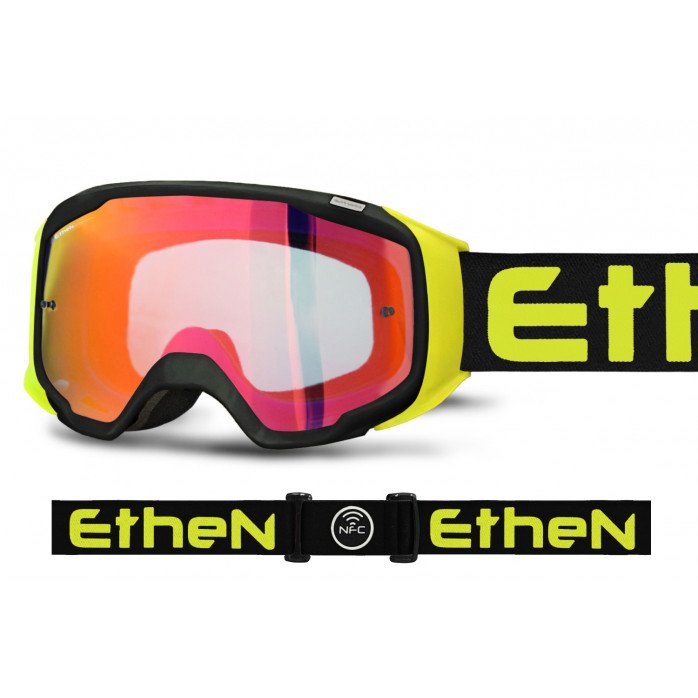 ETHEN GP0606 06R motokroso akiniai 50mm juoda/geltona 