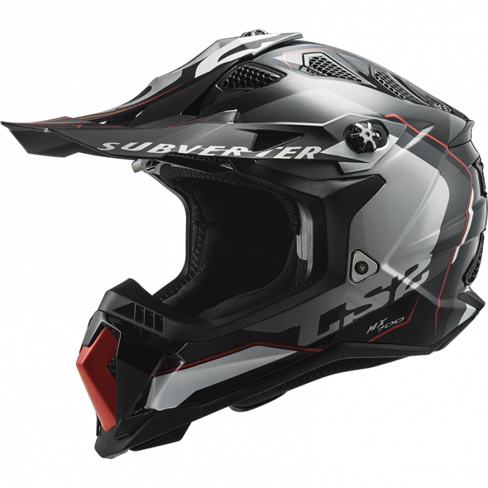 LS2 MX700 SUBVERTER ARCHED ŠALMAS JUODA PILKA XS