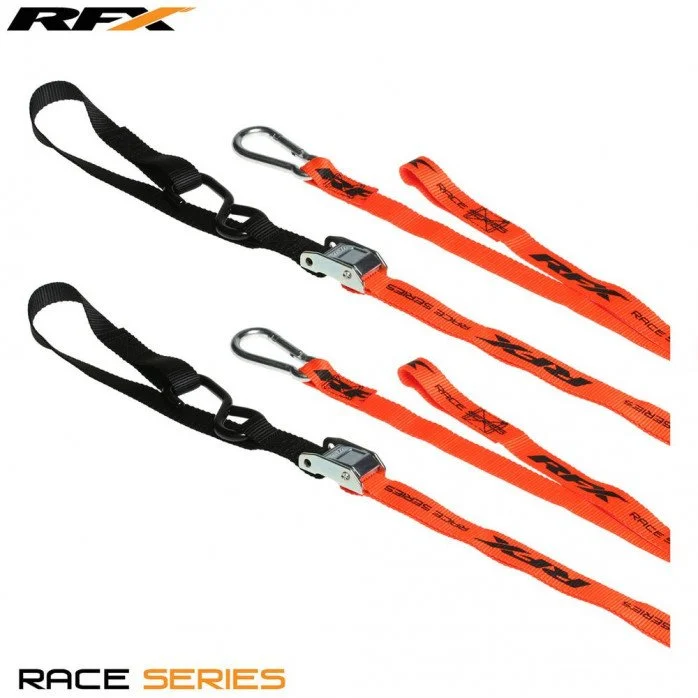 RFX Race Series 1.0 Dirželiai Motociklo Vežimui (JUODA/ORANŽINĖ)